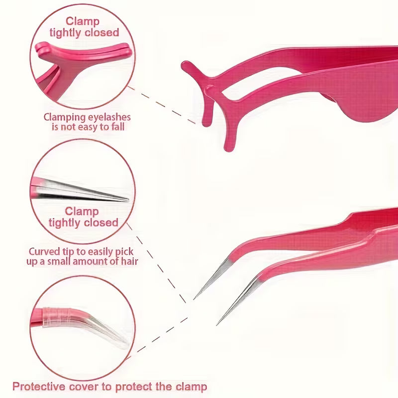 3pc Stainless Steel Precision Tweezer & Styling Set.