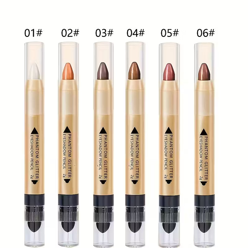 6-Piece Shimmer & Glitter Eyeshadow Pencils.
