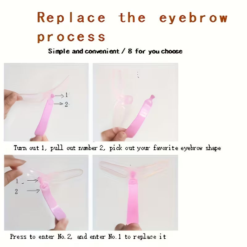9pcs Eyebrow Shaping Stencils & Assistant Tool.