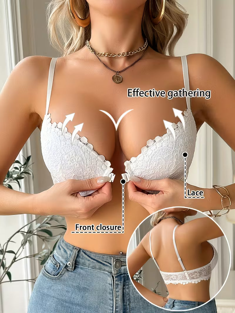 Front-Open Lace Underwire Bras.