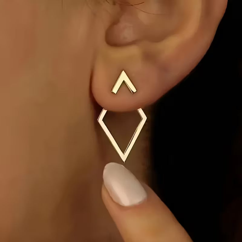Front-and-Back Hollow Metal Earrings.