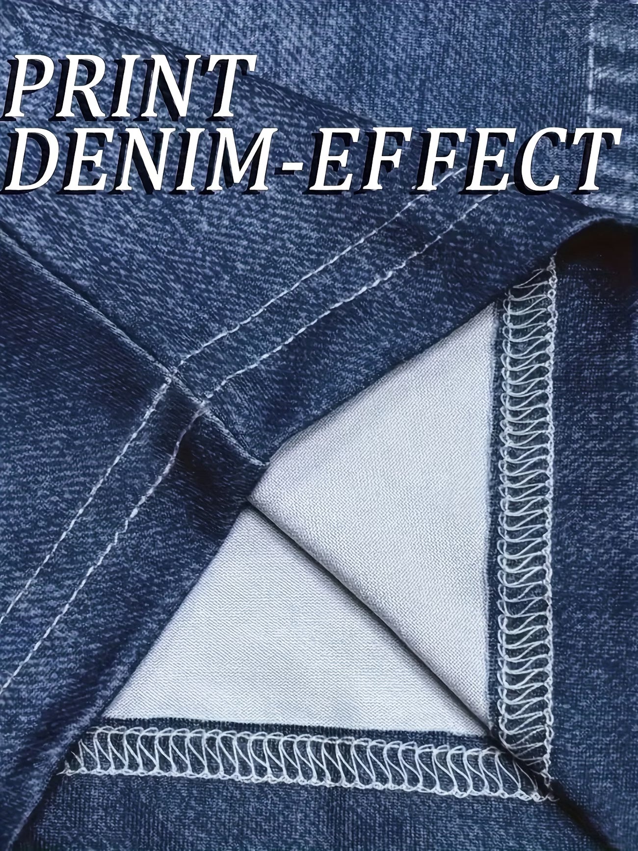 Imitation Denim Cropped Legging.