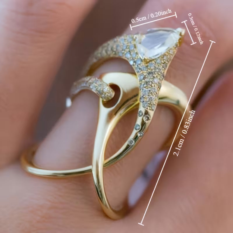 KC Gold Plated Irregular Hollow Chic Shining Rings.