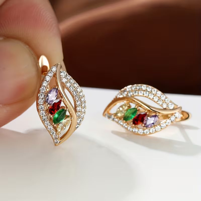 Luxury Marquise Cut Multicolor Earrings.