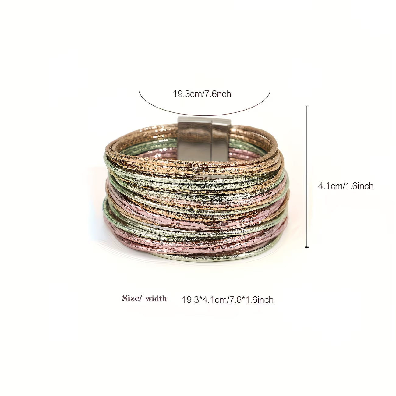 Metallic Glitter Multi-Layer Wrap Bracelet.