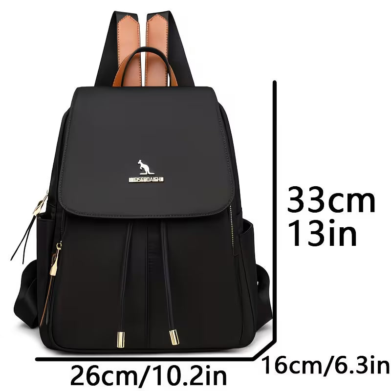 Minimalist Golden-Accent Backpack.