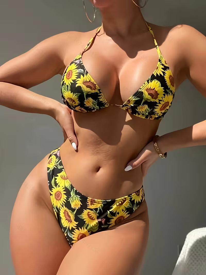 Random Floral Pattern Swimsuit.