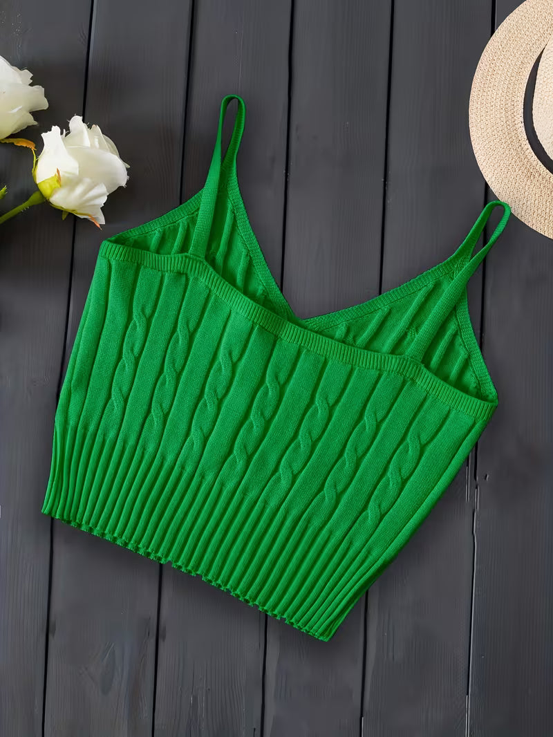 Ribbed V-Neck Tank Top.