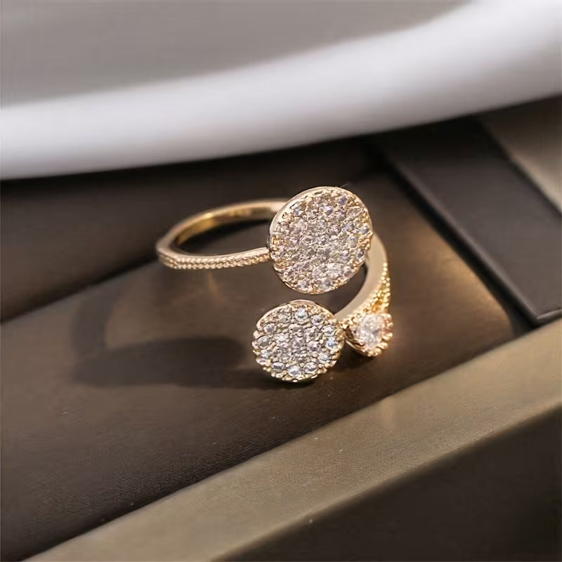 Round Synthetic Zirconia Stone Open Ring.