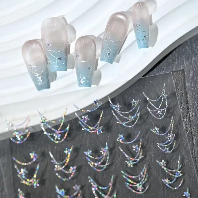 Self-Adhesive Glossy French-Style Nail Art.