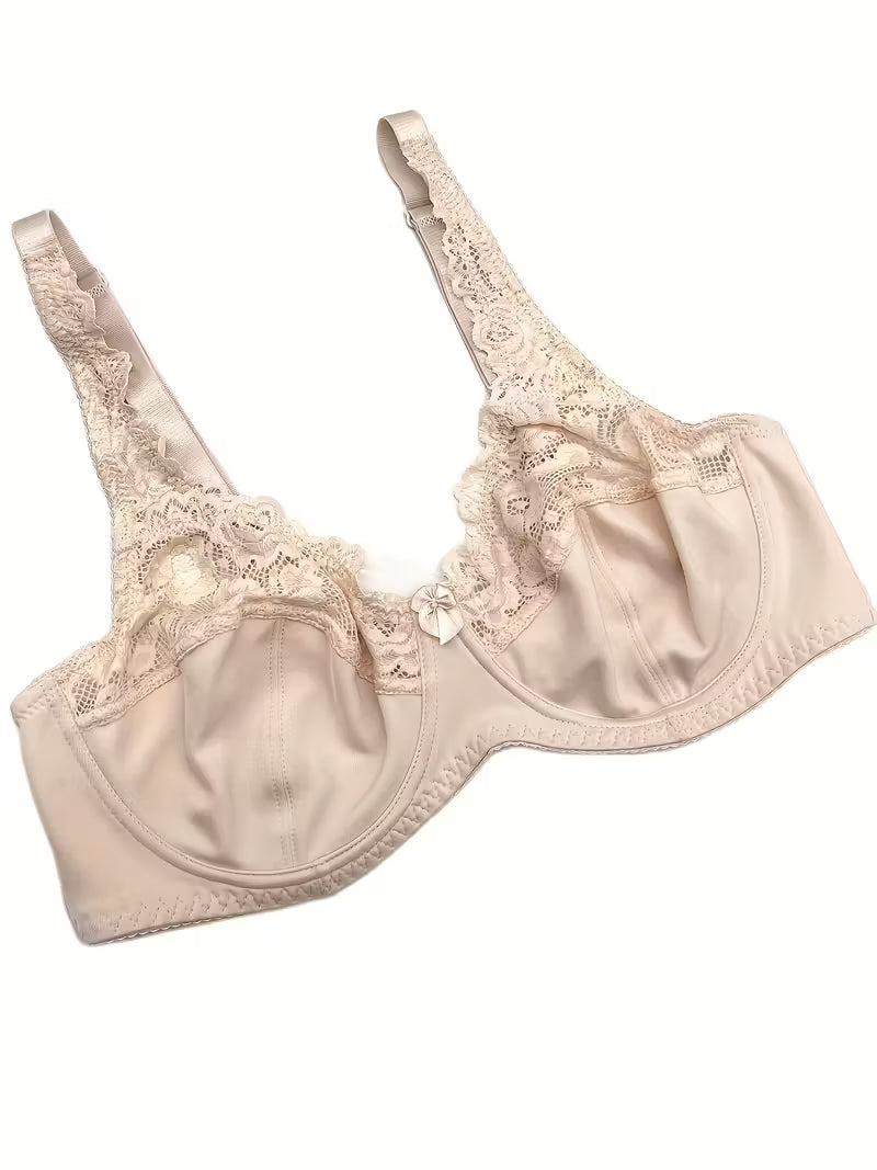 Sexy Contrast Lace Mini Bow Light Bra.