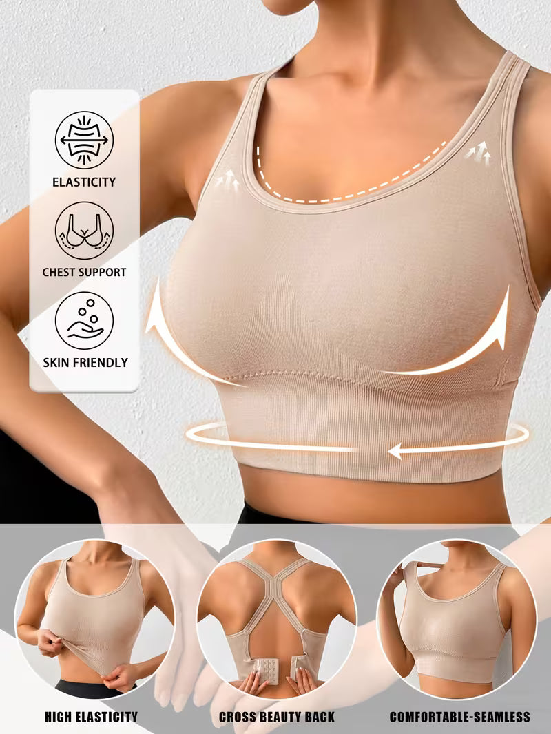 Single Layer Full Coverage Seamless Sports Bras.