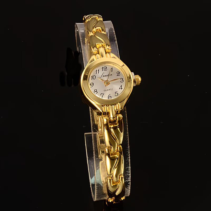 Sparkling Analog Fashion Timepiece Golden-Tone Watch.