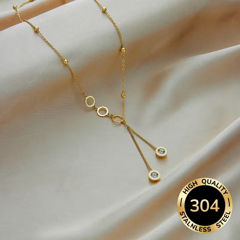 Stylish Golden Stainless Steel Round Decorative Pendant.
