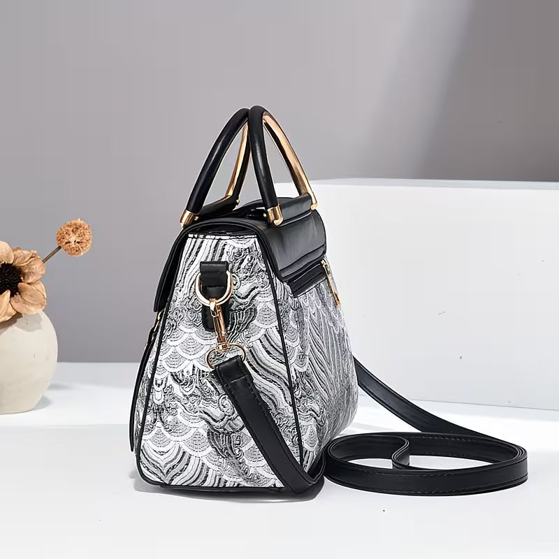 Stylish High-End Textured Practical Printed Handbag.