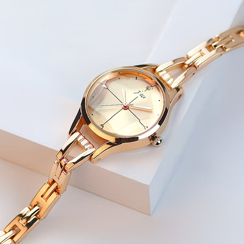 Two-Tone Women’s Watch – Golden & Silvery Stainless Steel Bracelet.