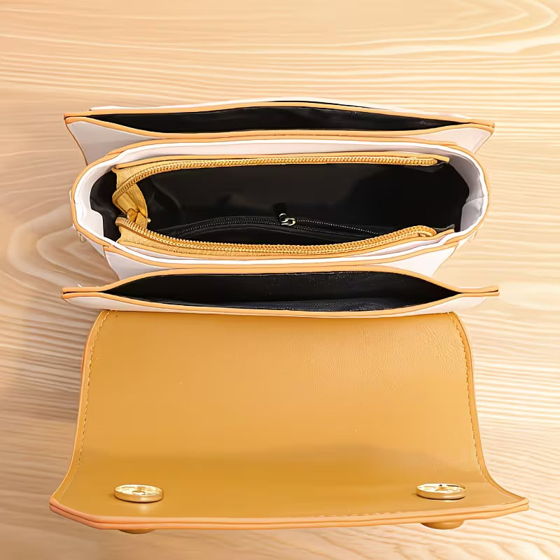 Vibrant Small Shoulder Bag with Magnet Snap.