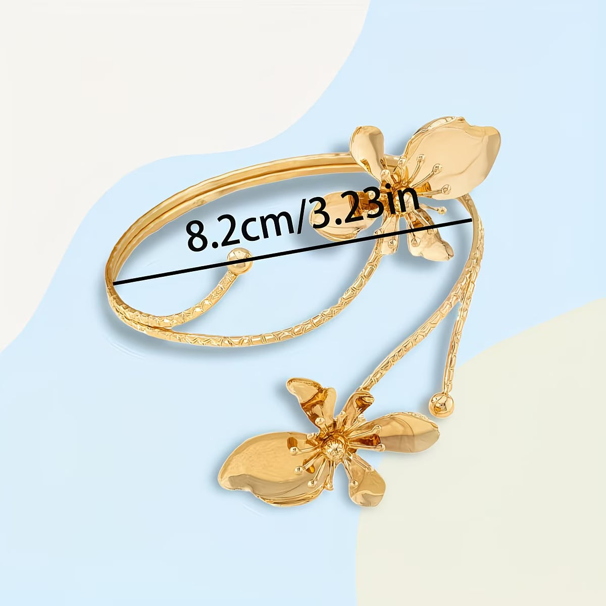Vintage "Botanical Wrap" Irregular Bangle.