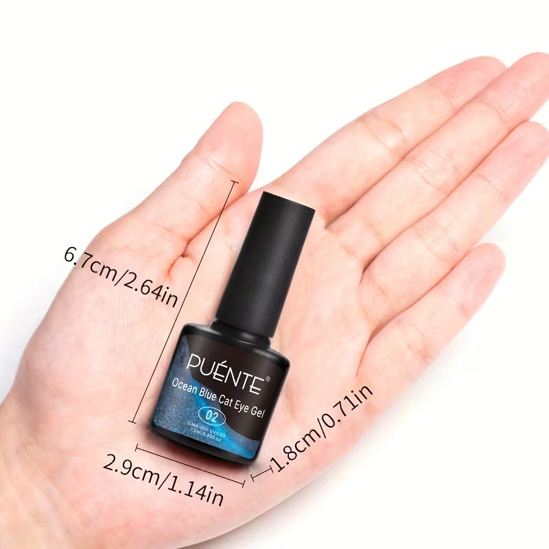 0.25oz Ocean Blue Cat Eye Gel for nail Polish.