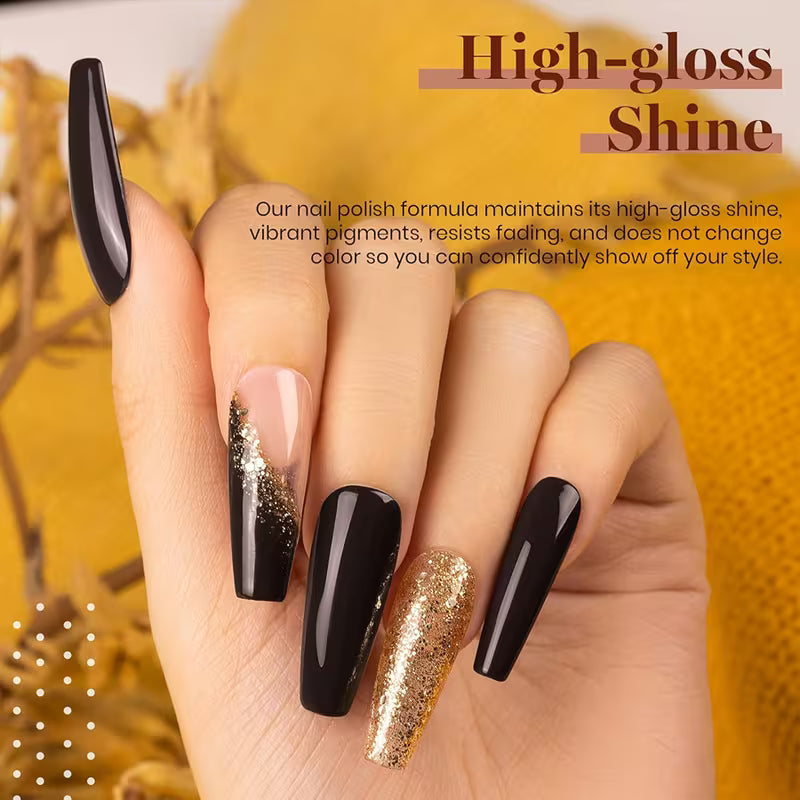 0.34oz Autumn and Winter 6pcs Caramel Cocoa Gel Nail Polish.