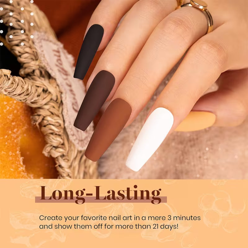 0.34oz Autumn and Winter 6pcs Caramel Cocoa Gel Nail Polish.