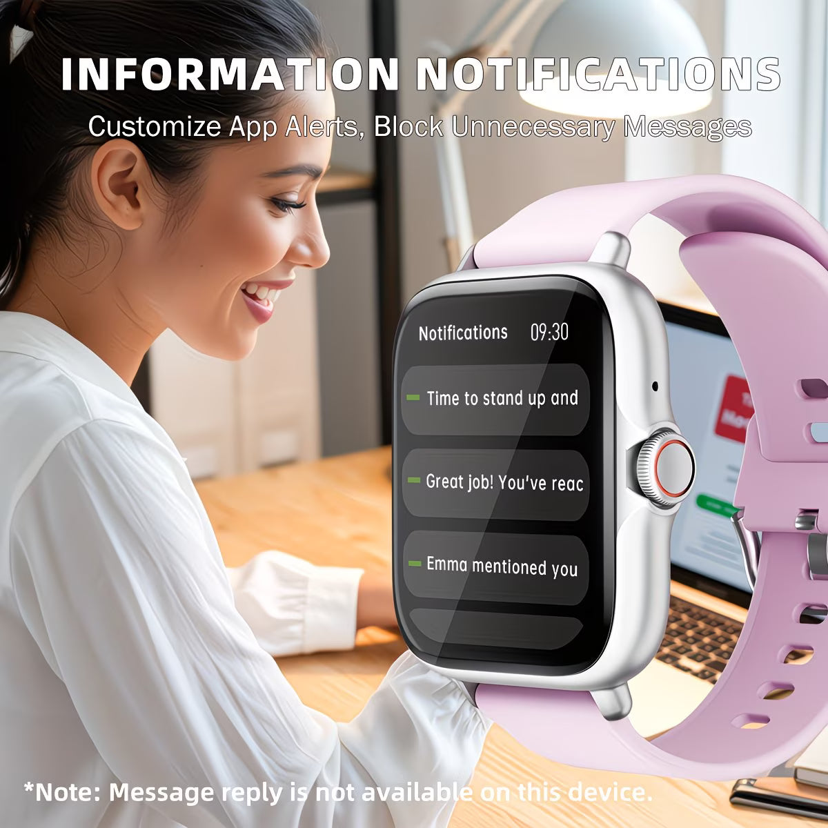 1.83'' Full Touch Screen with Sports Pedometer & Silicone Strap.