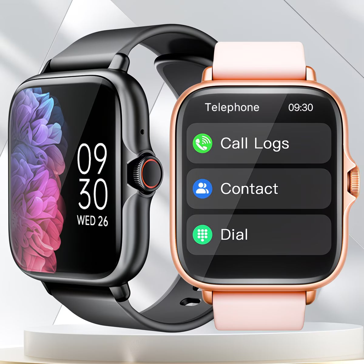 1.83'' Full Touch Screen with Sports Pedometer & Silicone Strap.