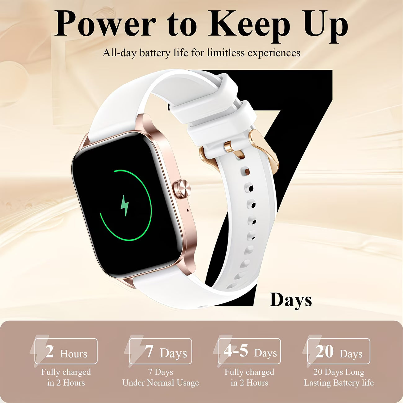1.85" HD Display with Wireless Calling & Music Control Smartwatch.