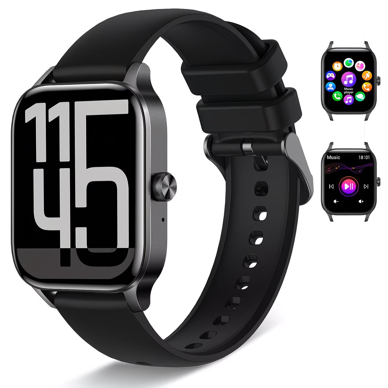1.85" HD Display with Wireless Calling & Music Control Smartwatch.