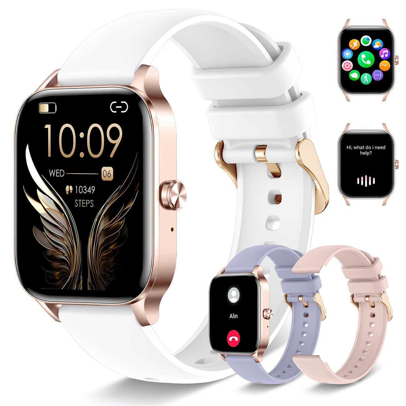 1.85" HD Display with Wireless Calling & Music Control Smartwatch.