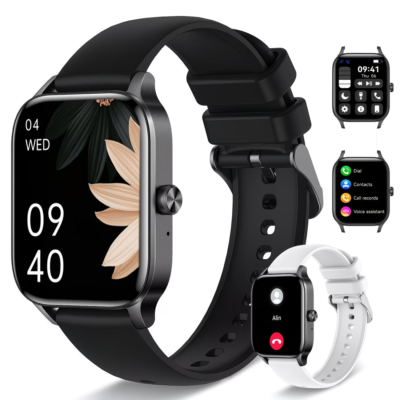 1.85" HD Display with Wireless Calling & Music Control Smartwatch.