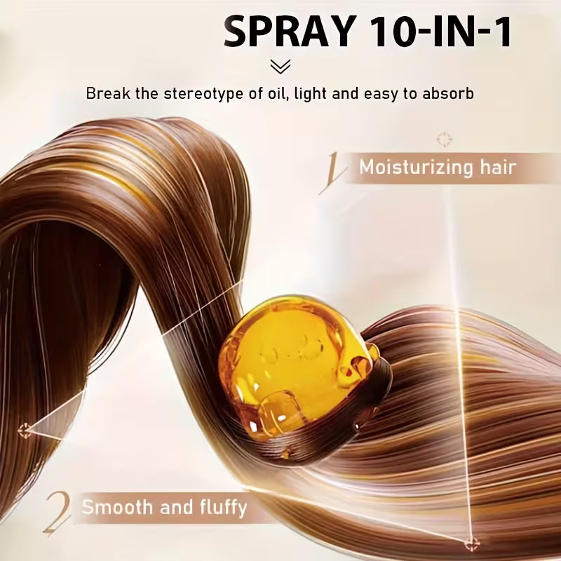 10-in-1 Leave-In Hair Treatment – Salon-Quality Heat Protectant.