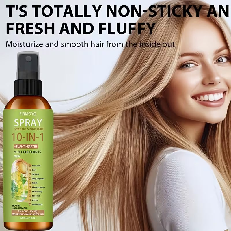 10-in-1 Leave-In Hair Treatment – Salon-Quality Heat Protectant.
