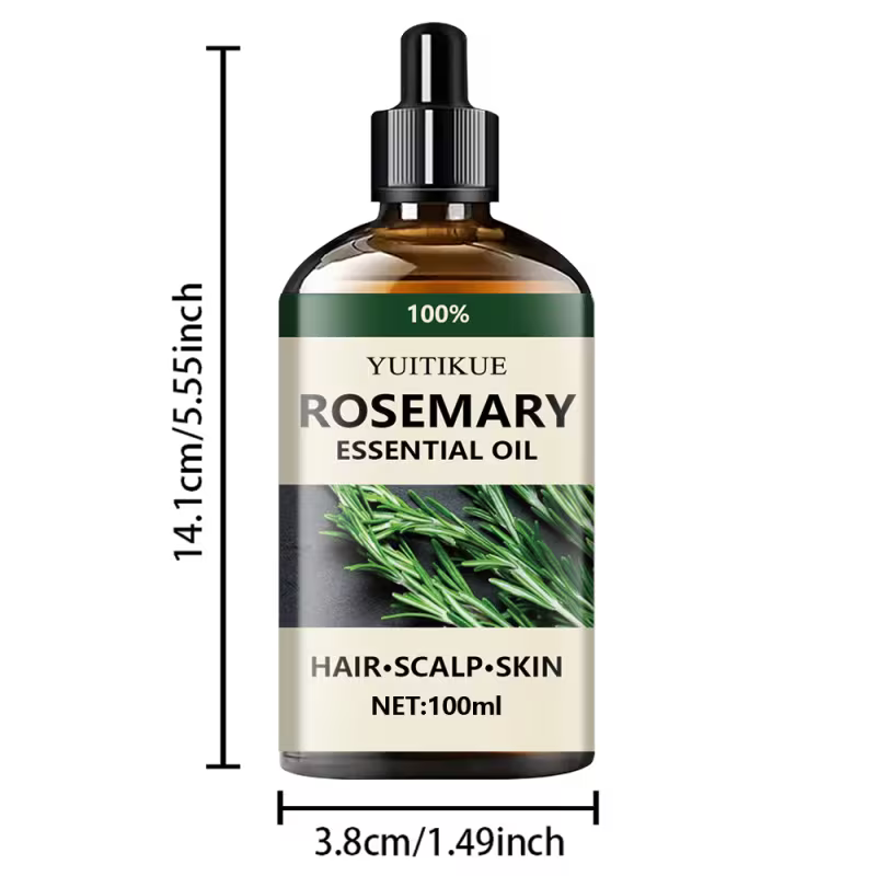 100% Pure Rosemary Leaf Oil Quick-Absorbing Hair Serum.