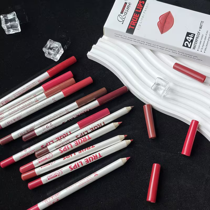 12pcs Matte Long-lasting Lip Liner Set.