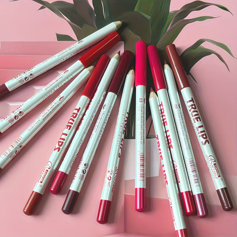 12pcs Matte Long-lasting Lip Liner Set.