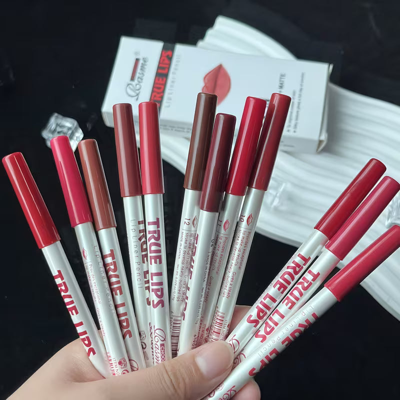 12pcs Matte Long-lasting Lip Liner Set.