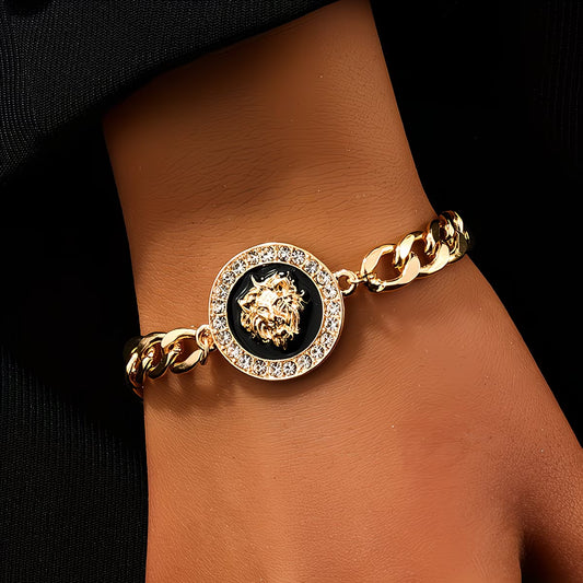 14K Gold Plated "King of the Jungle" Cuban Bracelet.