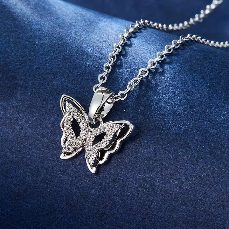 14K Golden Plated Butterfly Wing Pendant Earrings and Necklace.