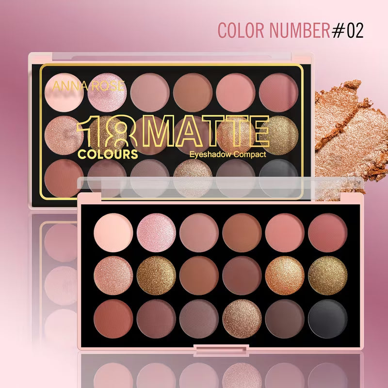 18-Color Matte & Shimmer Shadow Wardrobe.