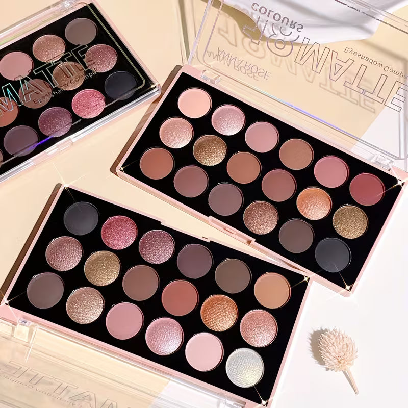 18-Color Matte & Shimmer Shadow Wardrobe.