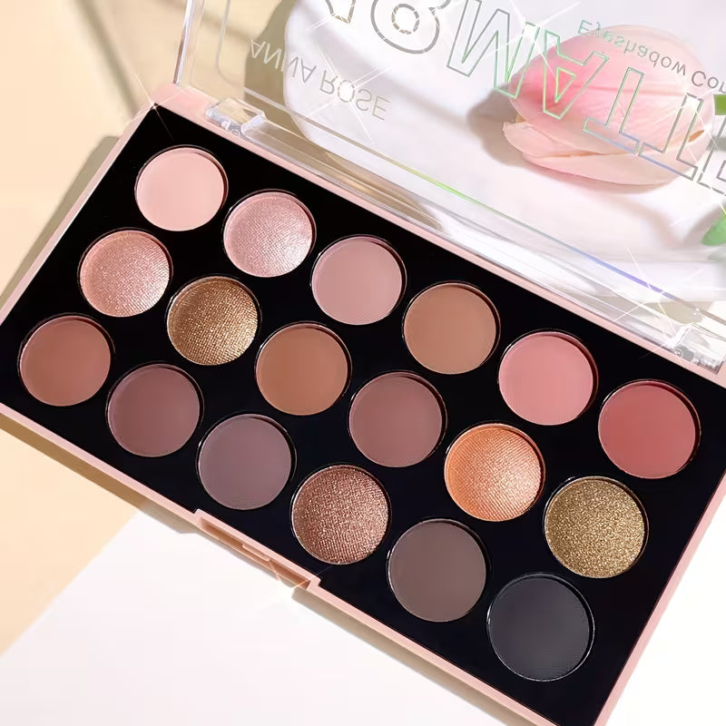 18-Color Matte & Shimmer Shadow Wardrobe.