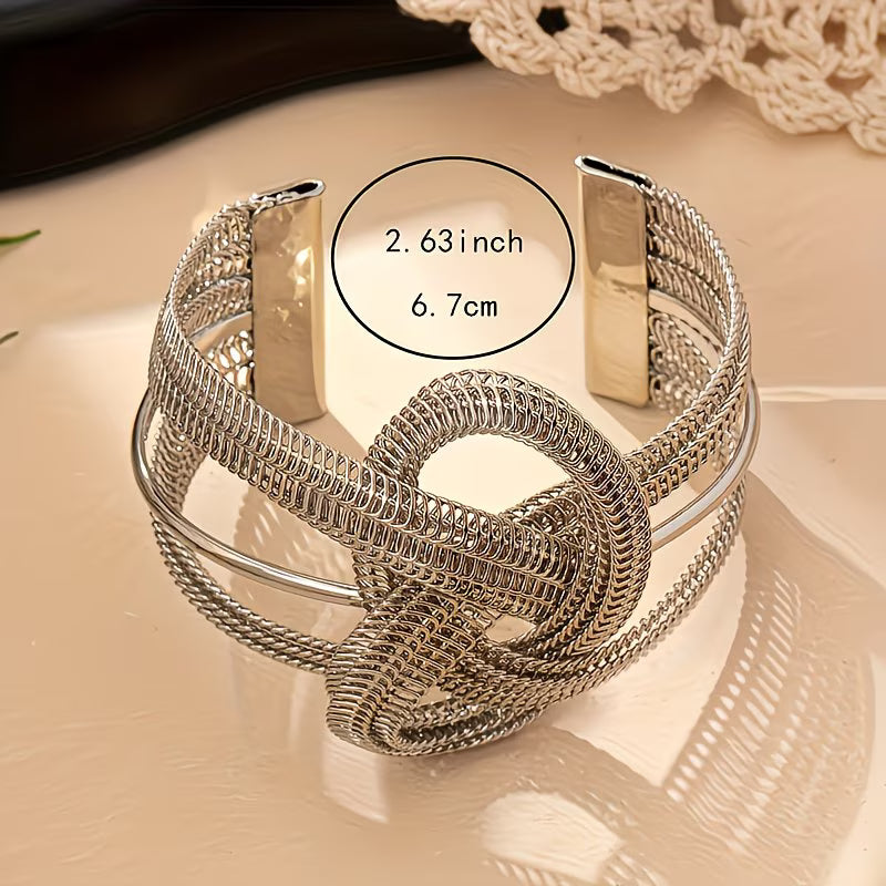 18K Gold Plated Geometric "Sleeve" Cuff Bracelet.