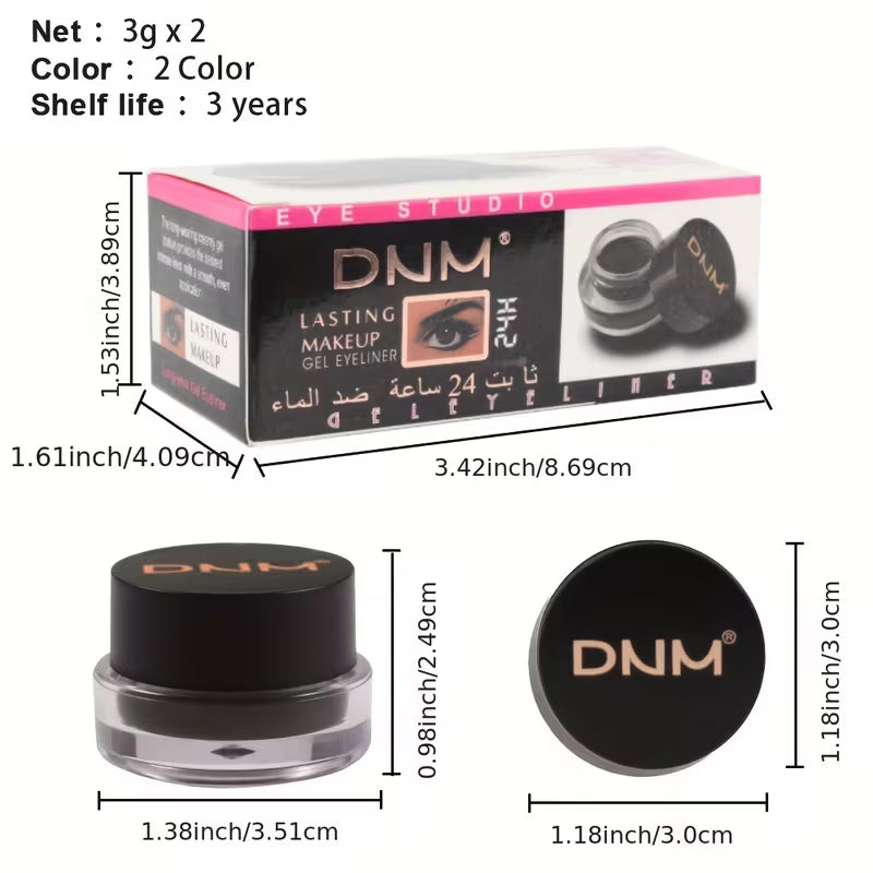 2-Pack Waterproof Eyeliner Cream & Brow Gel.