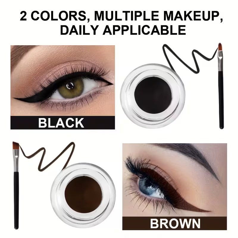 2-Pack Waterproof Eyeliner Cream & Brow Gel.