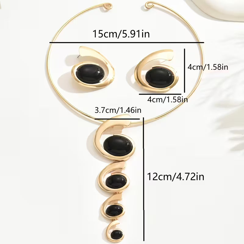 2-Piece Cochlea Y-Necklace Set.