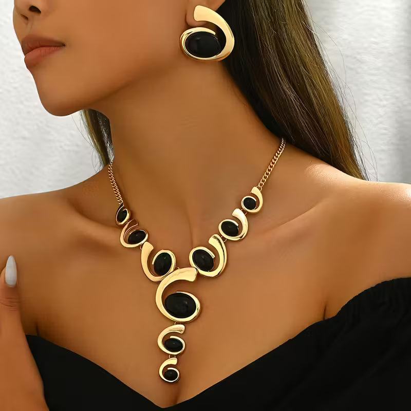 2-Piece Cochlea Y-Necklace Set.