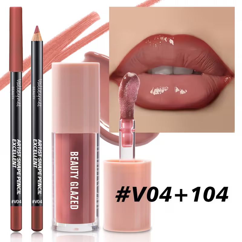 2-Piece Precision Lip Liner & Matte Glaze Set.