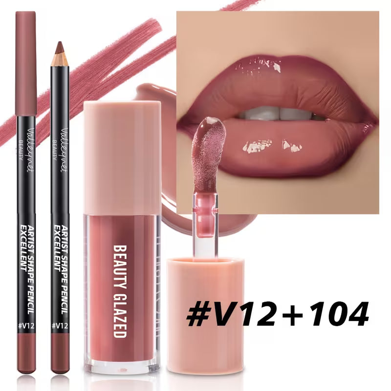 2-Piece Precision Lip Liner & Matte Glaze Set.
