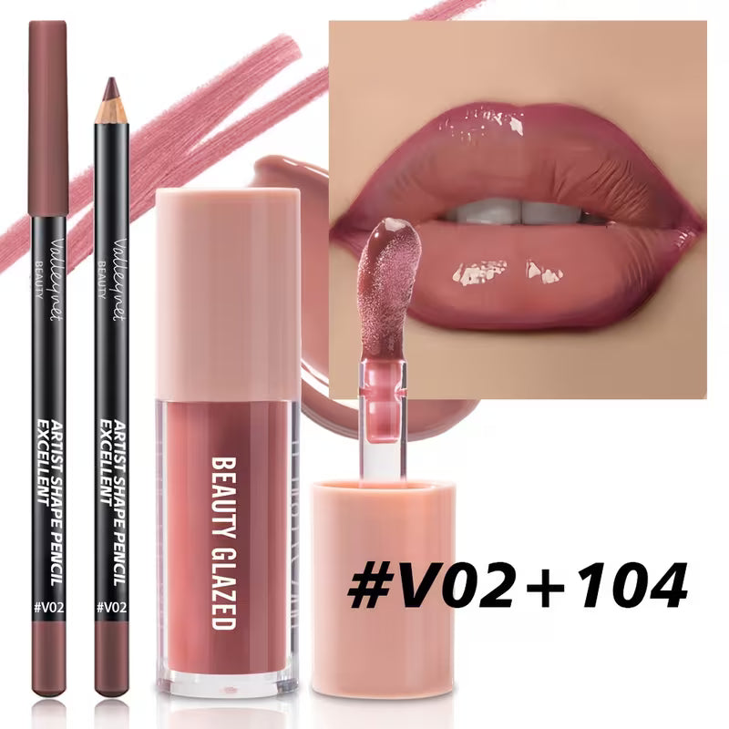 2-Piece Precision Lip Liner & Matte Glaze Set.